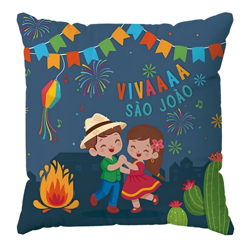 Almofada Decorativa Festa Junina 45X45cm São João Havan Casa - Viva Azul