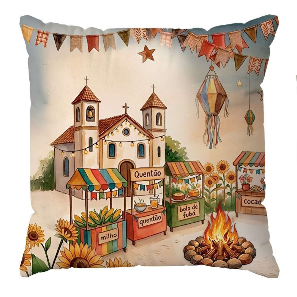 Almofada Decorativa Festa Junina 45X45cm São João Havan Casa - Arraia