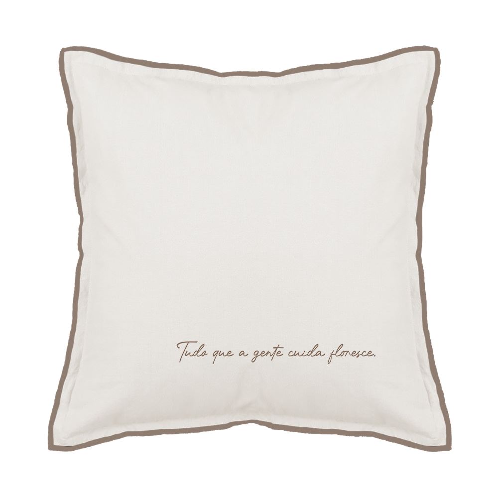 Almofada Elegance Linho Estampada 48X48cm Havan Casa - FLORESCE TAUPE