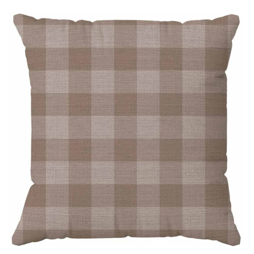 Almofada Elegance Linho Estampada 48X48cm Havan Casa - XADREZ TAUPE