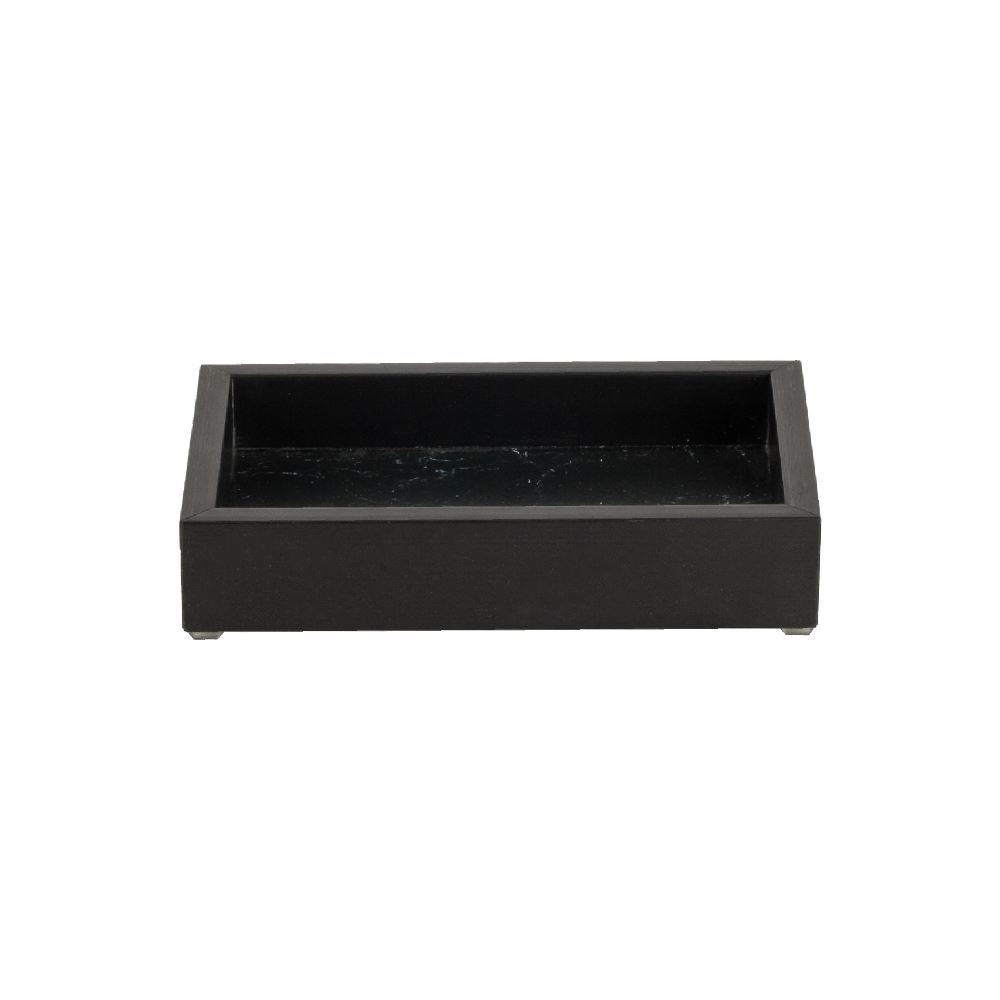 Bandeja Decorativa Espelhada Bw Quadros 22Cm - Preto