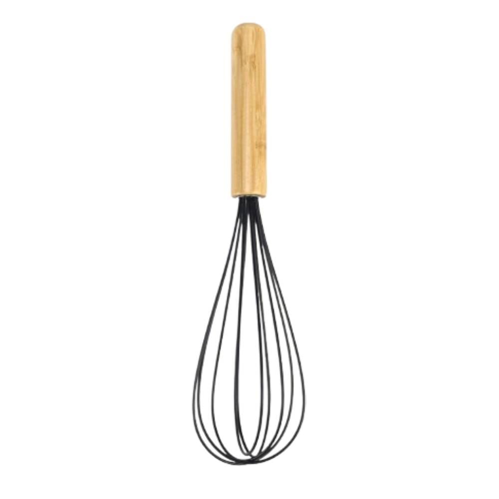 Batedor Fouet de Silicone com Cabo de Bambu Havan Casa - Preto