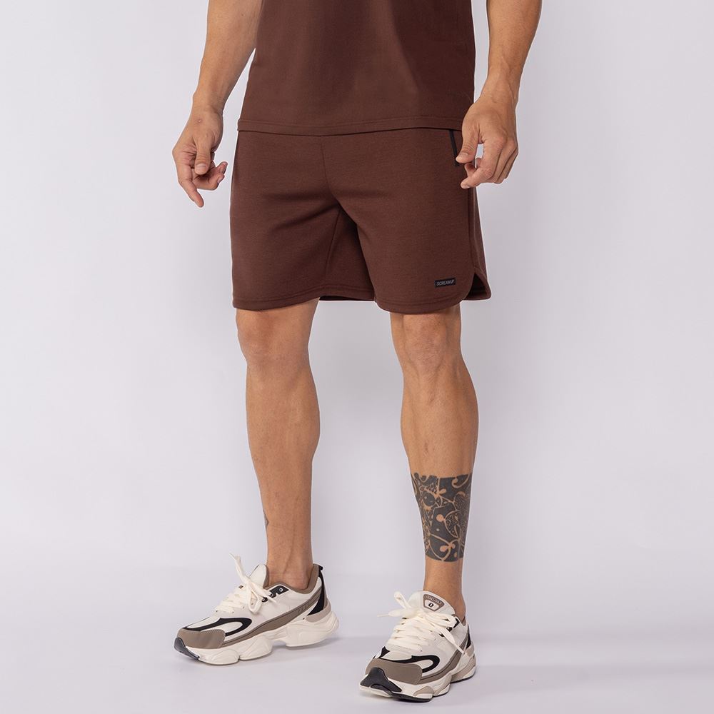 Bermuda Esportiva Masculina Interlock Scream Marrom