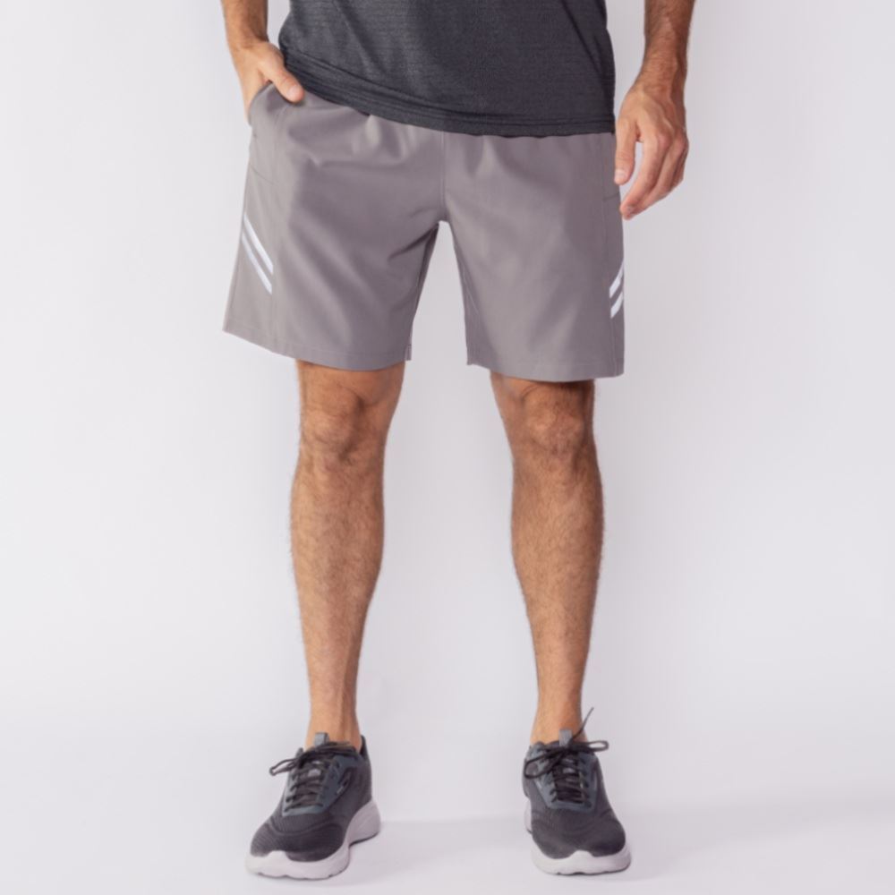 Bermuda Esportiva Masculina Tactel Com Refletivo Scream Granito