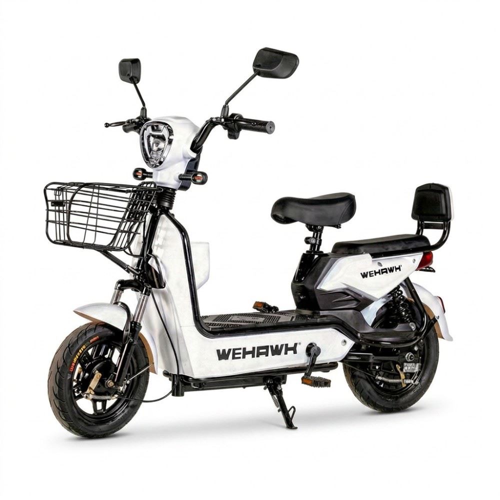 Bicicleta Elétrica Wehawk Wx-03 Basket 800W Bateria 48V - Branco