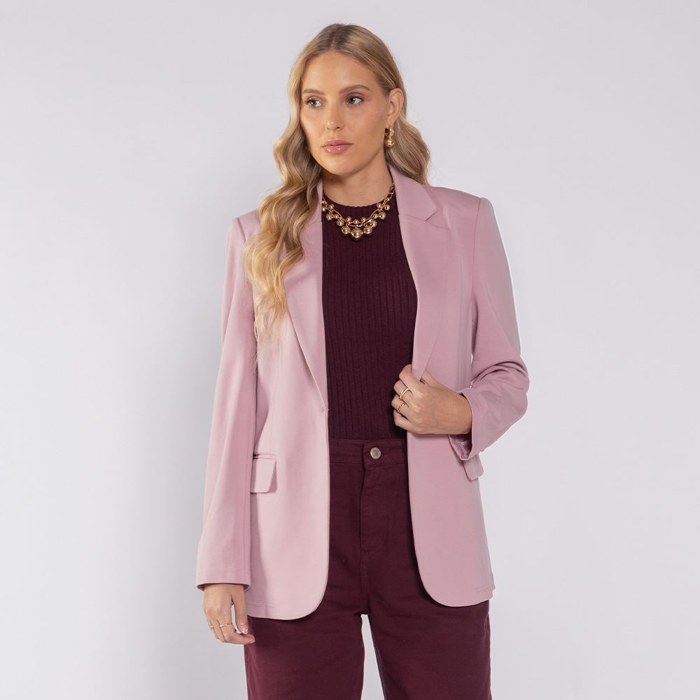 Blazer Feminino Em Ponto Roma Patricia Foster Amestista
