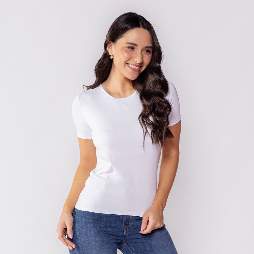 Blusa Feminina Em Poliamida Patricia Foster Branco