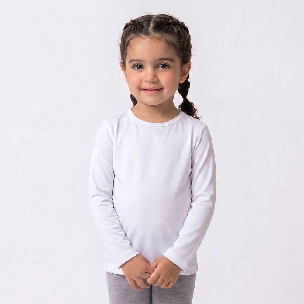 Blusa Térmica Infantil Menina 1 a 3 Anos Yoyo Kids Branco