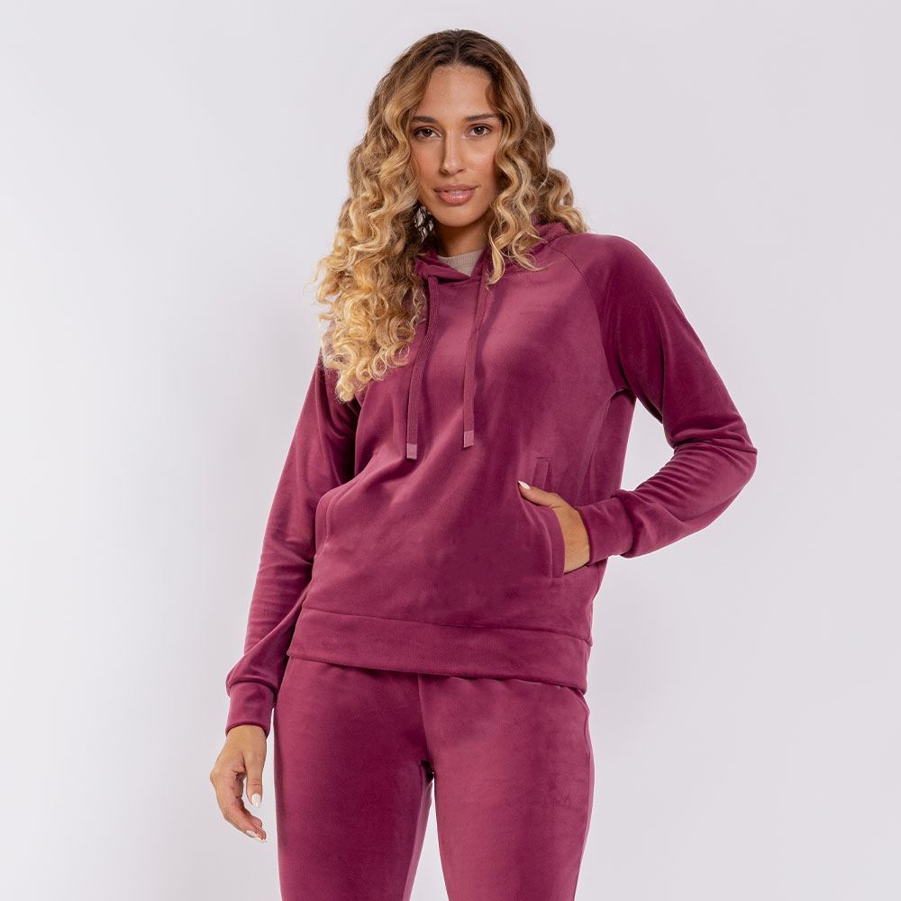 Blusão Feminino Esportivo Em Plush Com Capuz Scream Rosa Malve