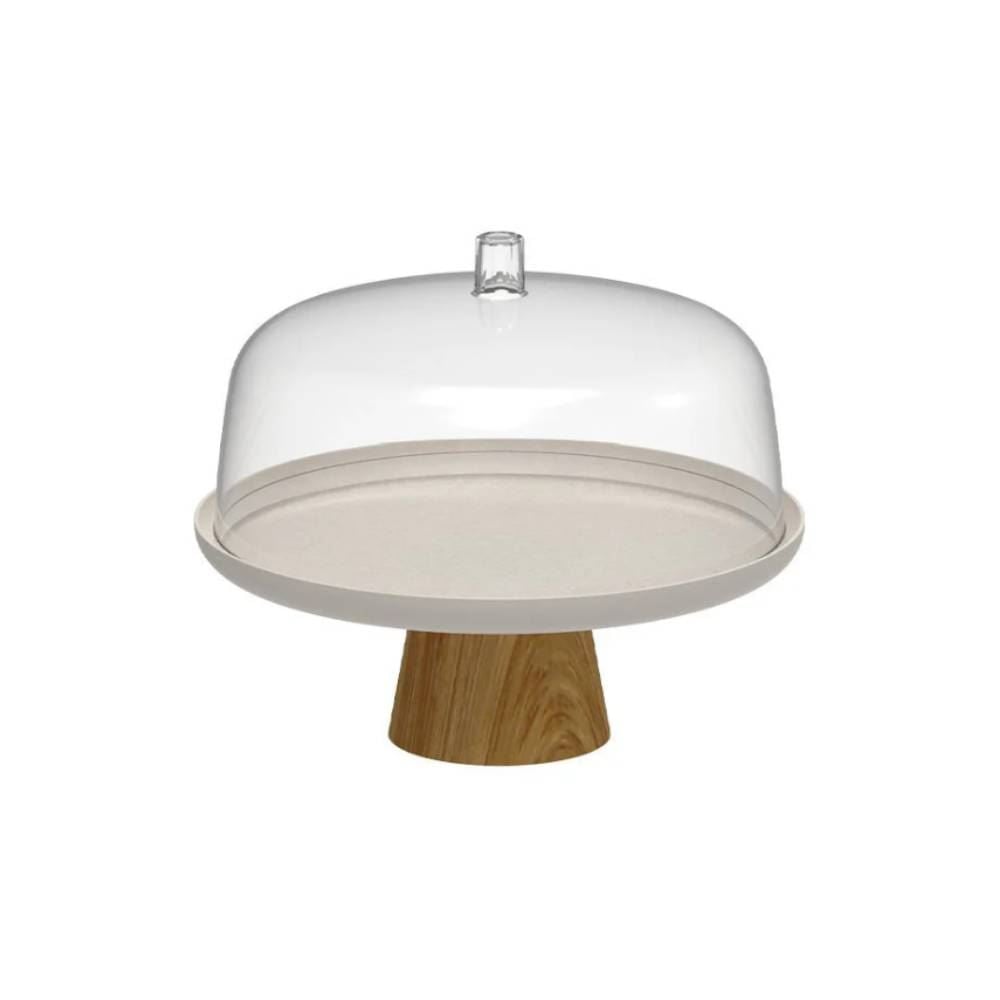 Boleira Com Pé E Cupula Lume 25Cm Ou - Bege