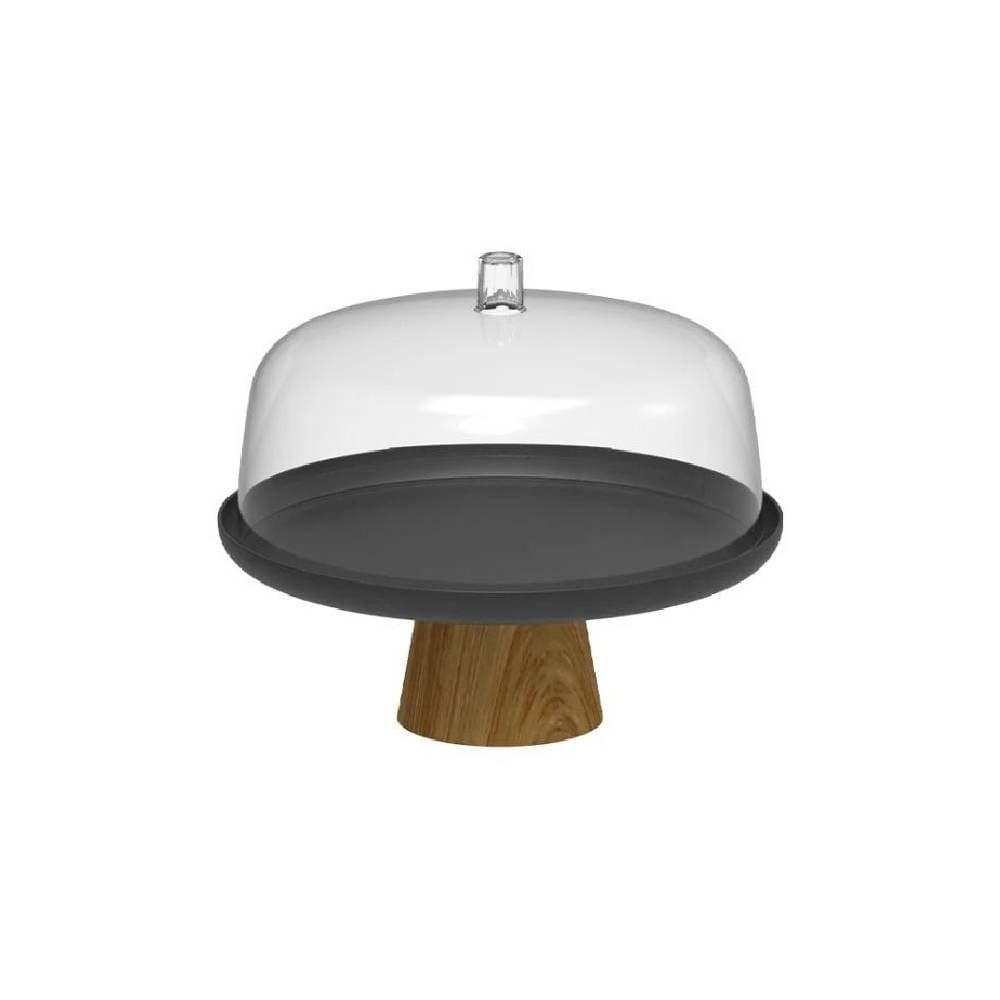 Boleira Com Pé E Cupula Lume 25Cm Ou - Preto