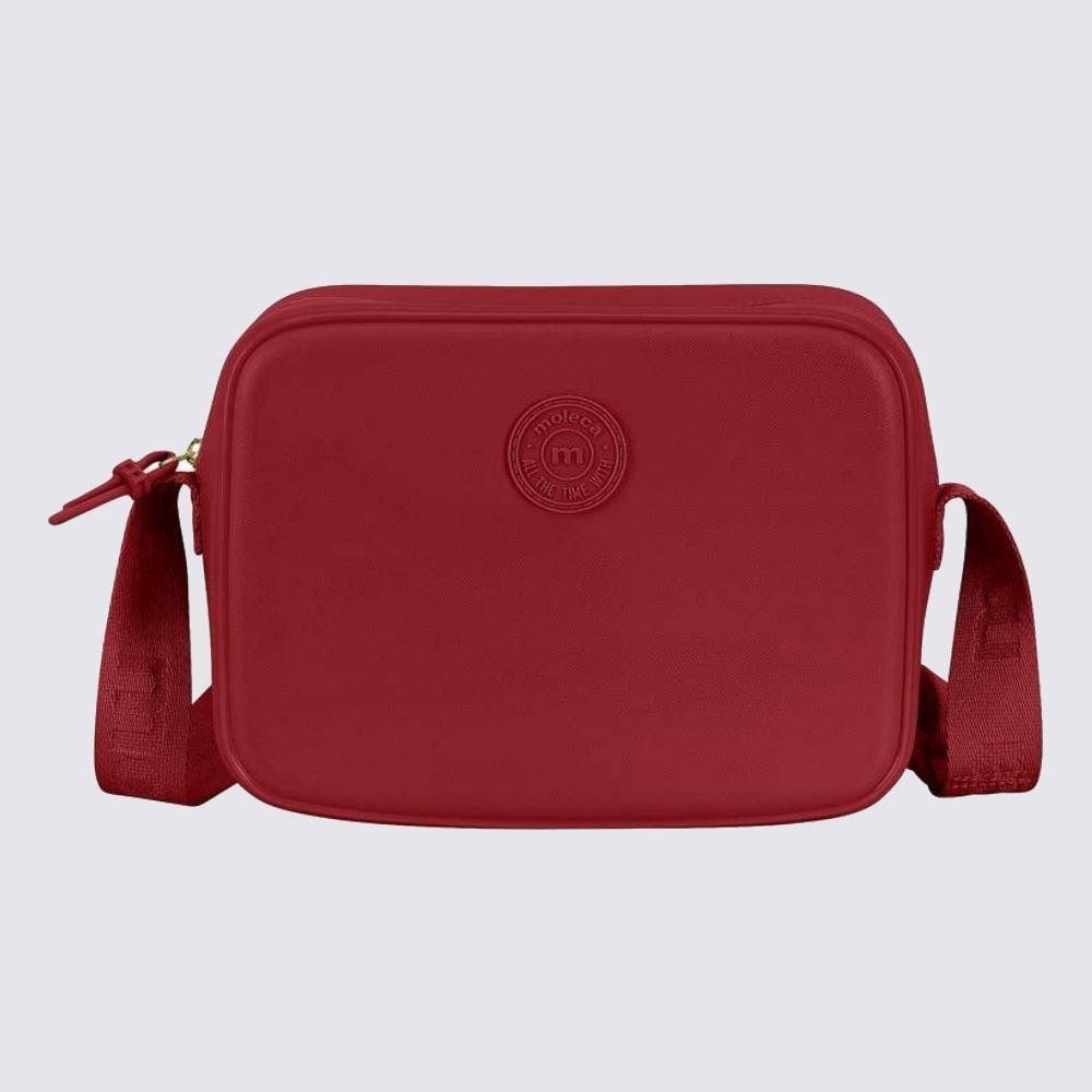 Bolsa Tiracolo Transversal Quadrada Moleca - Cereja