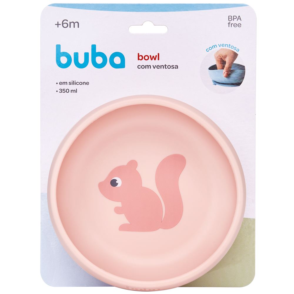 Bowl Em Silicone Com Ventosa Cloudy Buba - Rosa Claro
