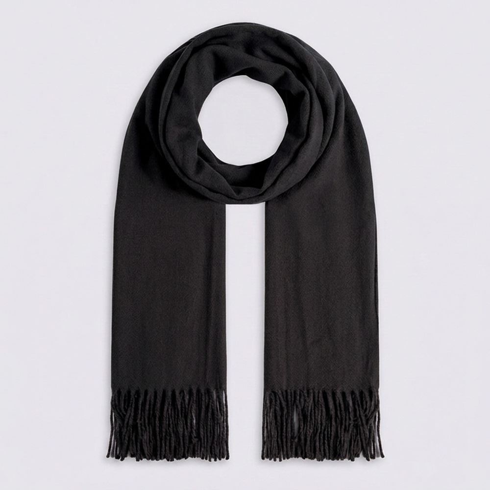 Cachecol Feminino Em Tricot Com Franja Boby Blues Preto