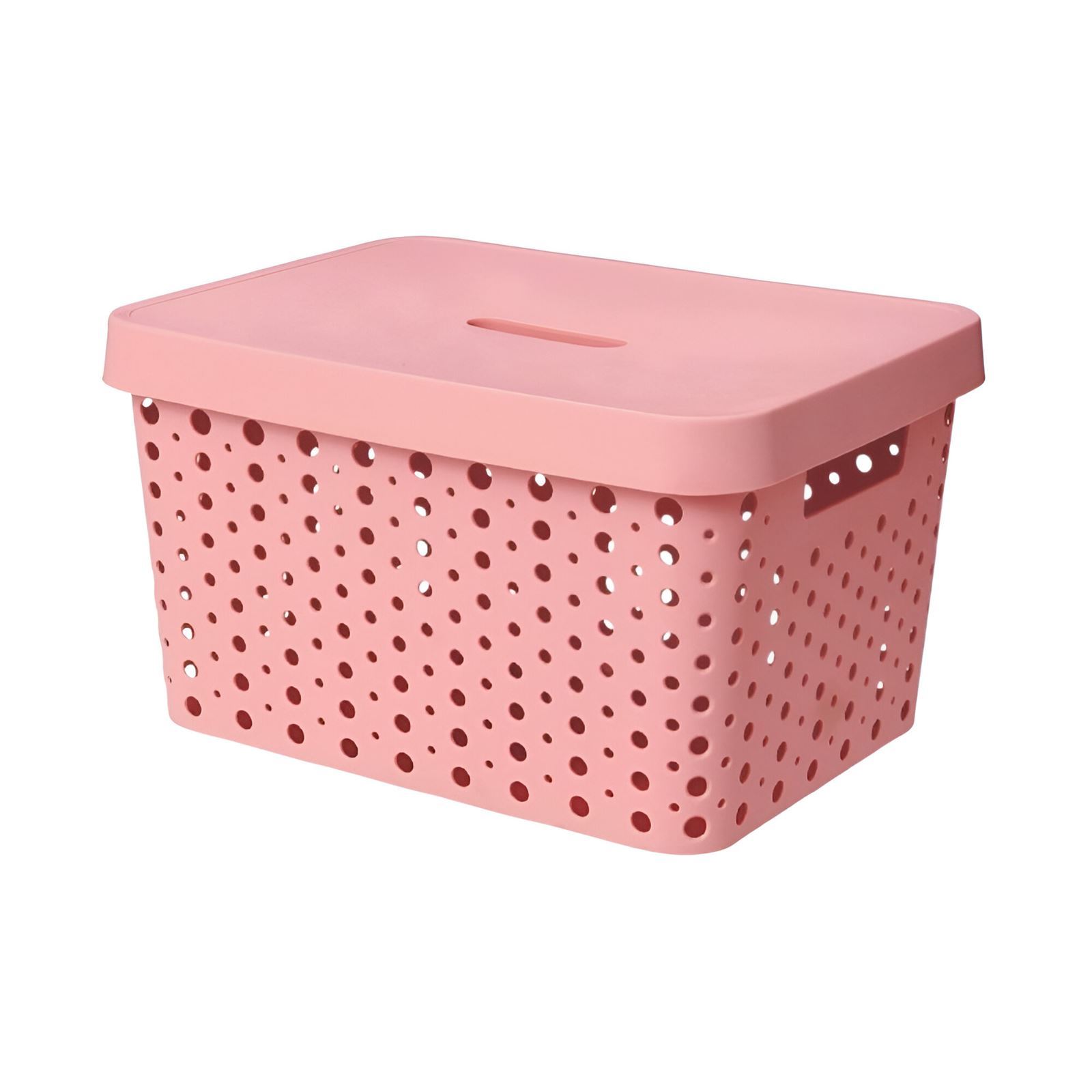Caixa Organizadora com Tampa Usual Plastic 17 Litros - Rosé