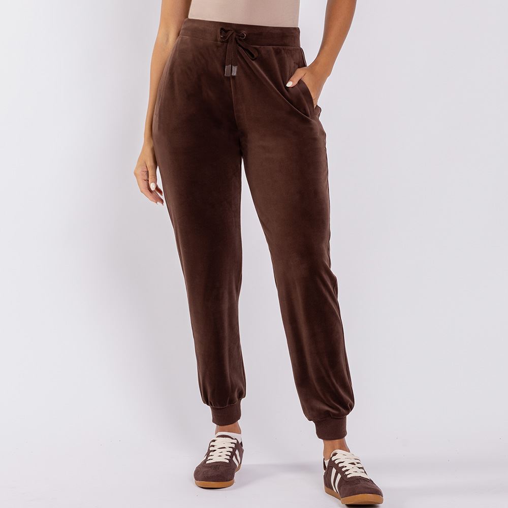 Calça Feminina Esportiva Jogger em Plush Scream Marrom