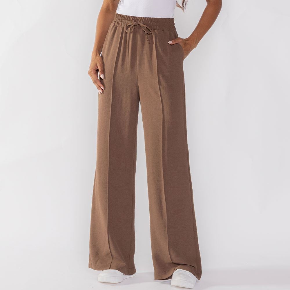 Calça Feminina Pantalona Patricia Foster Amendoa
