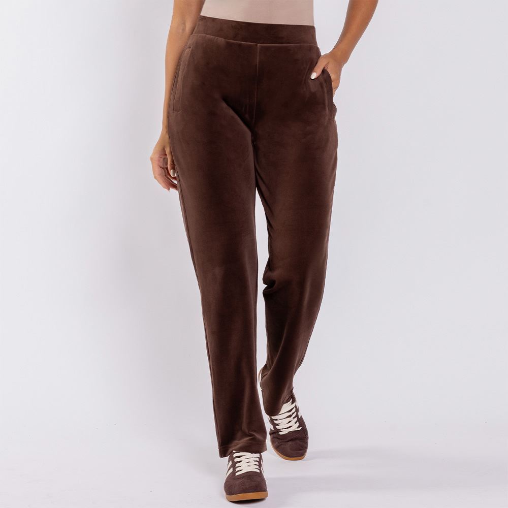 Calça Feminina Esportiva Reta em Plush Scream Marrom