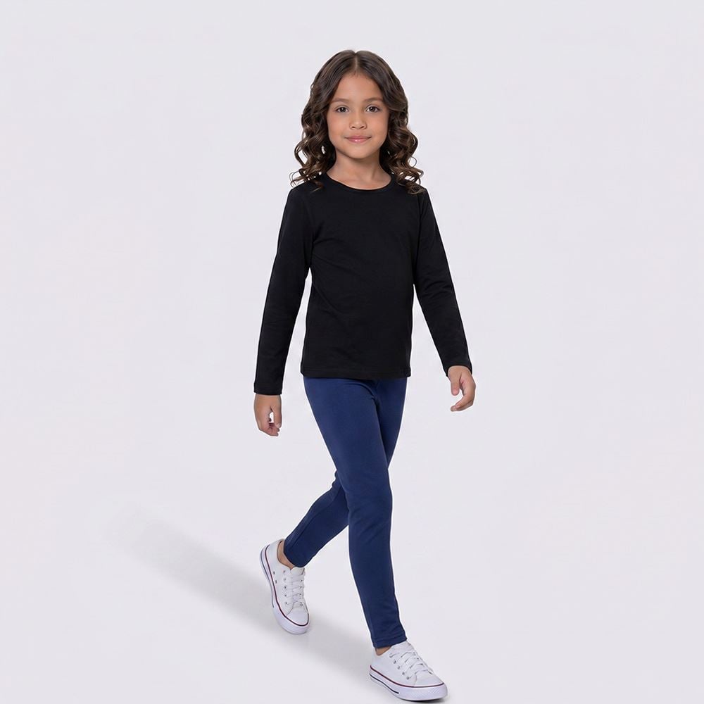 Calça Legging Térmica Infantil 4 a 10 Anos Marmelada Azul Marinho