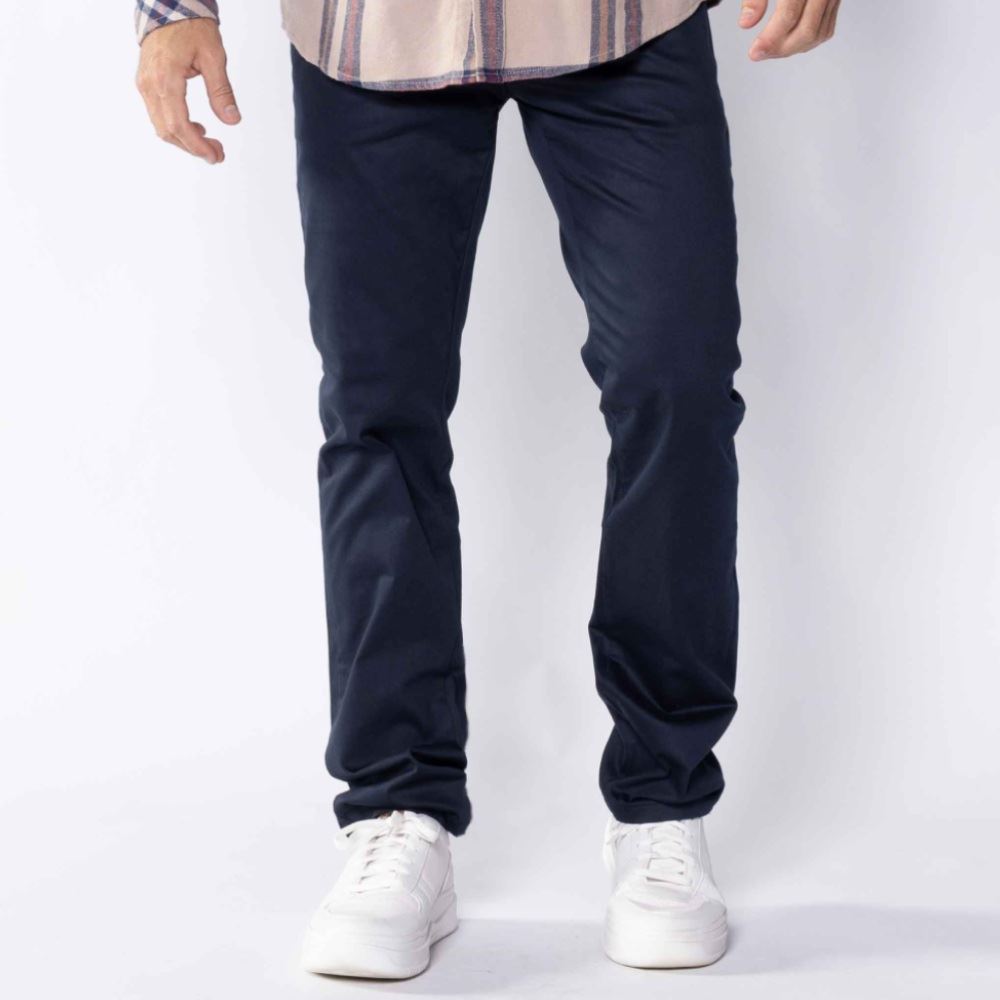Calça Masculina Alfaiataria De Sarja Marc Alain Azul Marinho