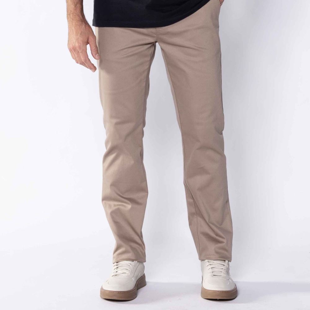 Calça Masculina Alfaiataria De Sarja Marc Alain Caqui