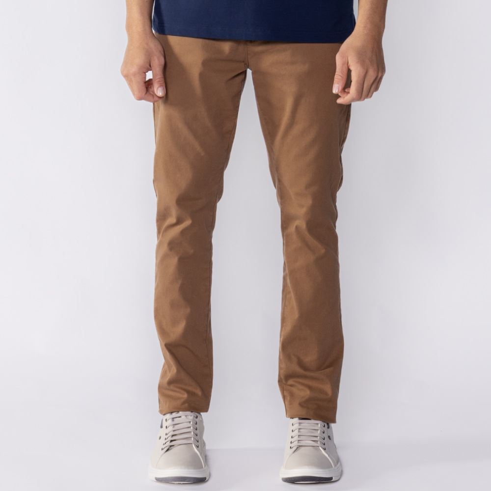 Calça Masculina Skinny De Sarja Thing Marrom