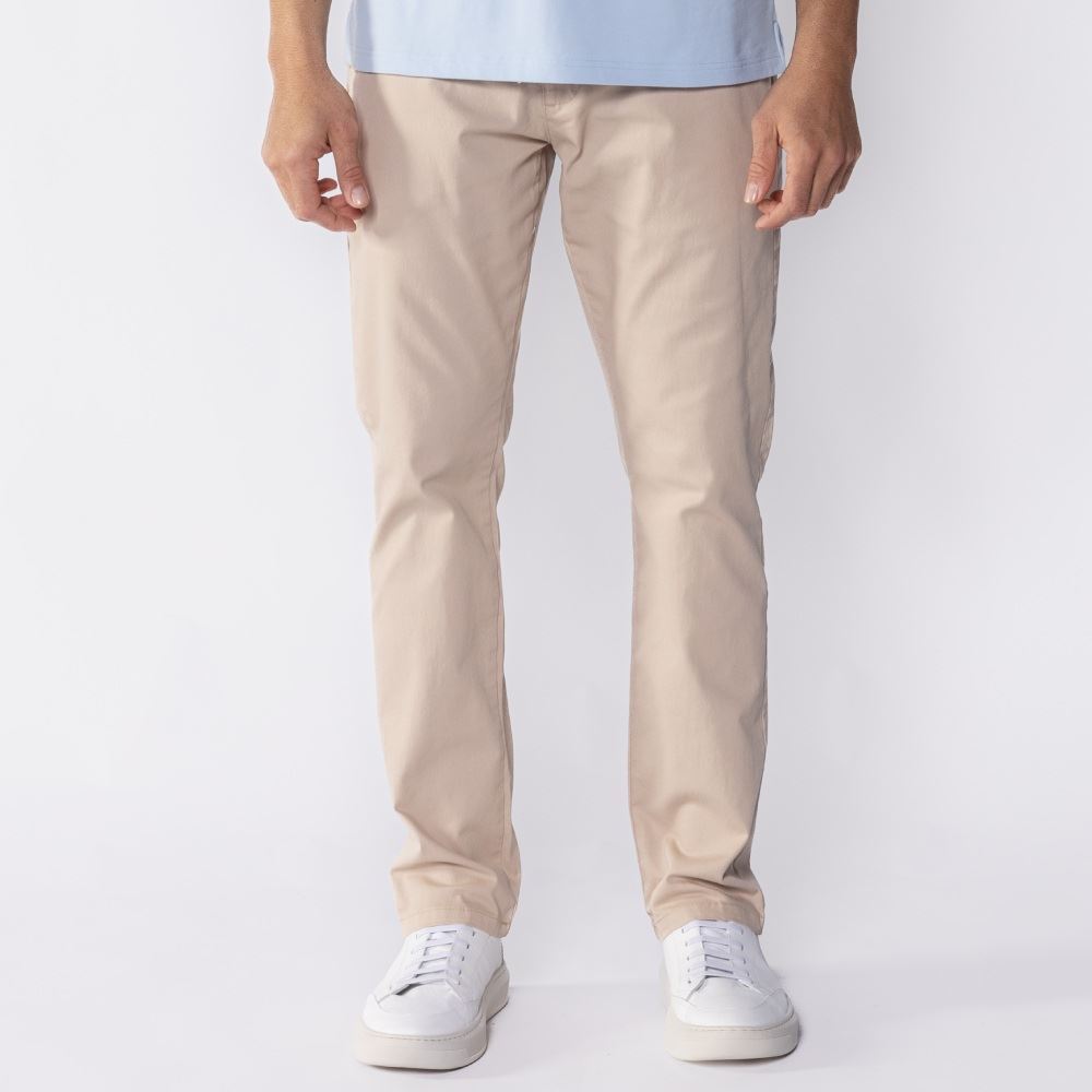 Calça Masculina Slim De Sarja Marc Alain Caqui
