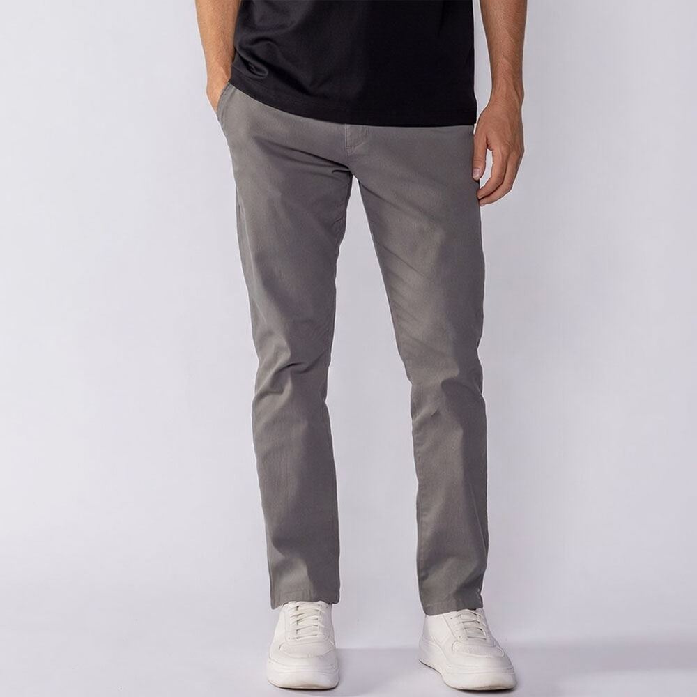 Calça Masculina Slim De Sarja Marc Alain Chumbo