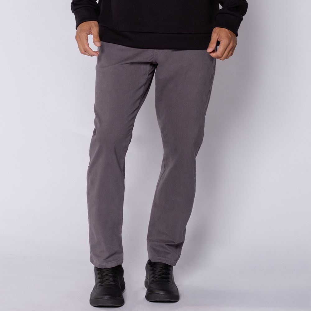 Calça Masculina Slim Em Sarja Marc Alain Cinza