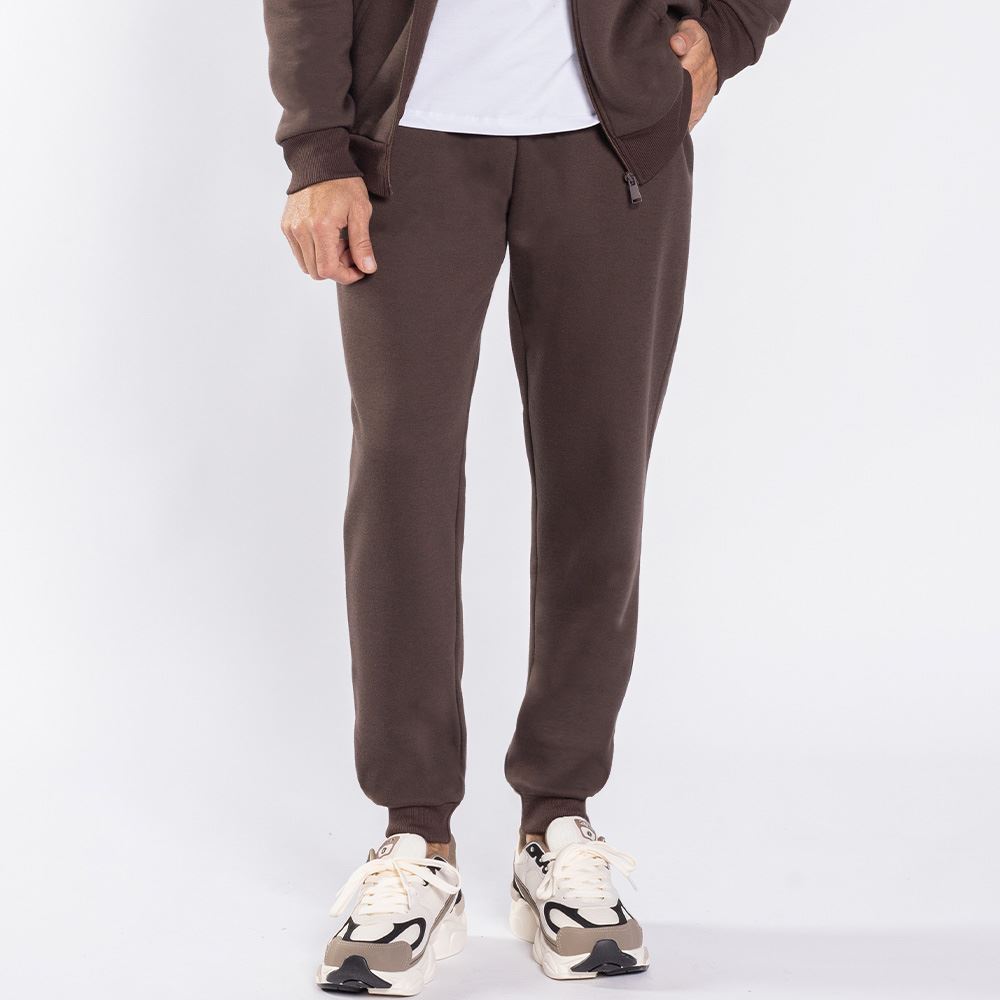 Calça Masculina Jogger De Moletom Marc Alain Marrom