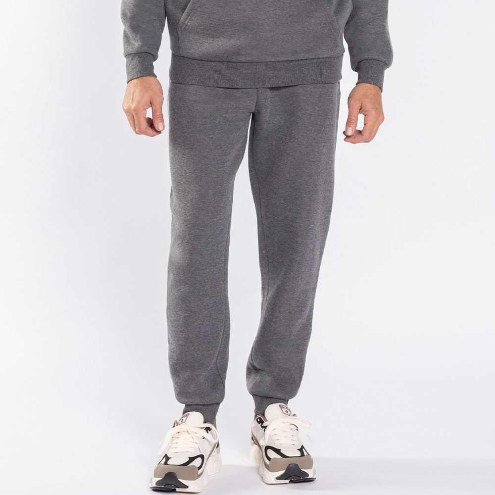 Calça Masculina Jogger De Moletom Marc Alain Mescla Escuro