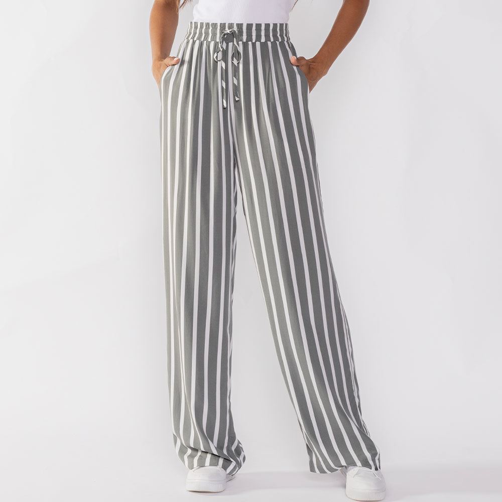 Calça Pantalona Estilo Pijama Patricia Foster Off / Verde