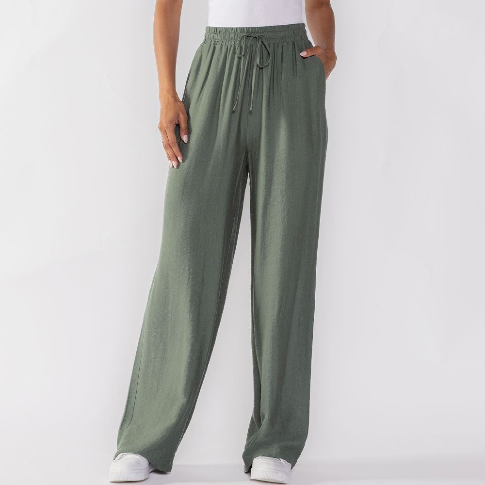 Calça Pantalona Estilo Pijama Patricia Foster Oliva