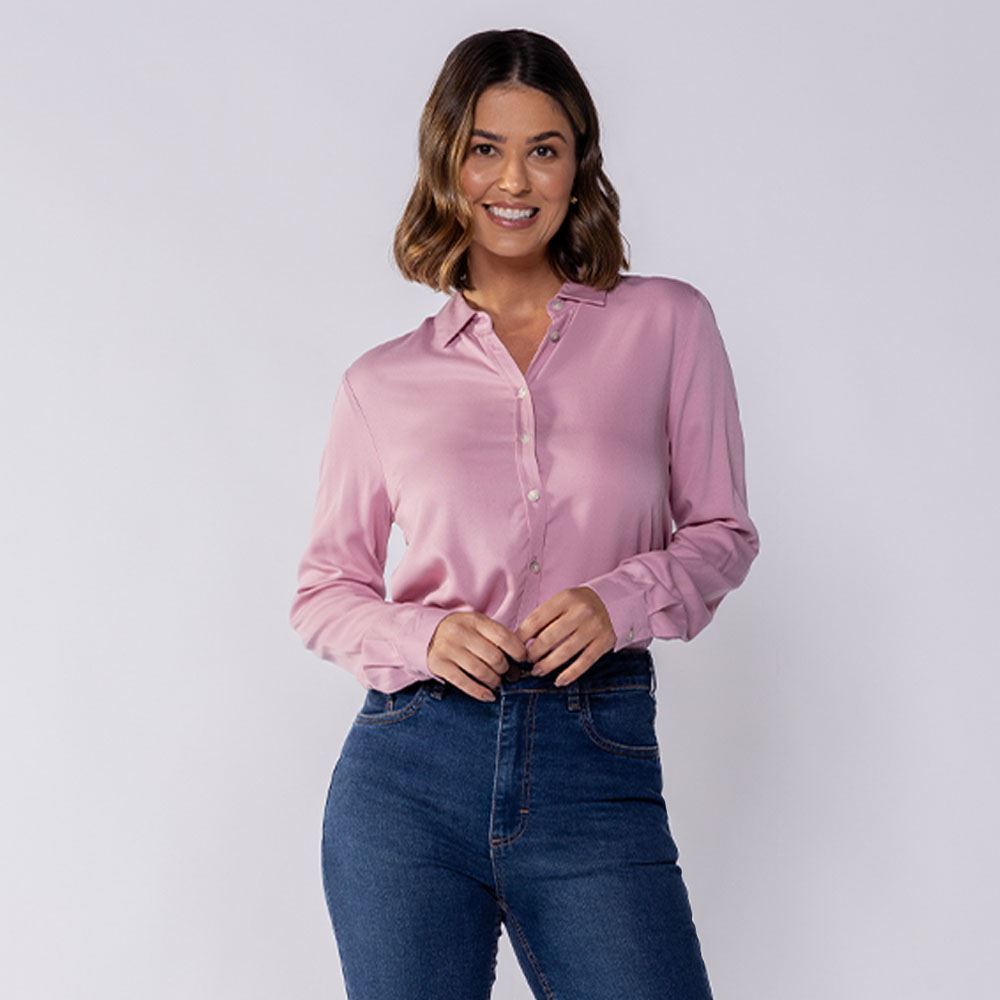 Camisa Feminina Manga Longa De Viscose Patricia Foster Misterio