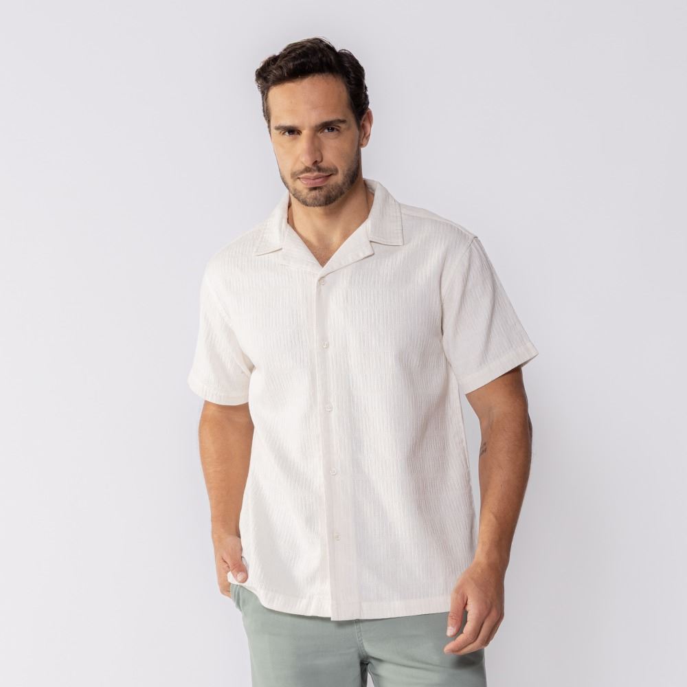 Camisa Masculina De Botão Com Textura Thing Off White