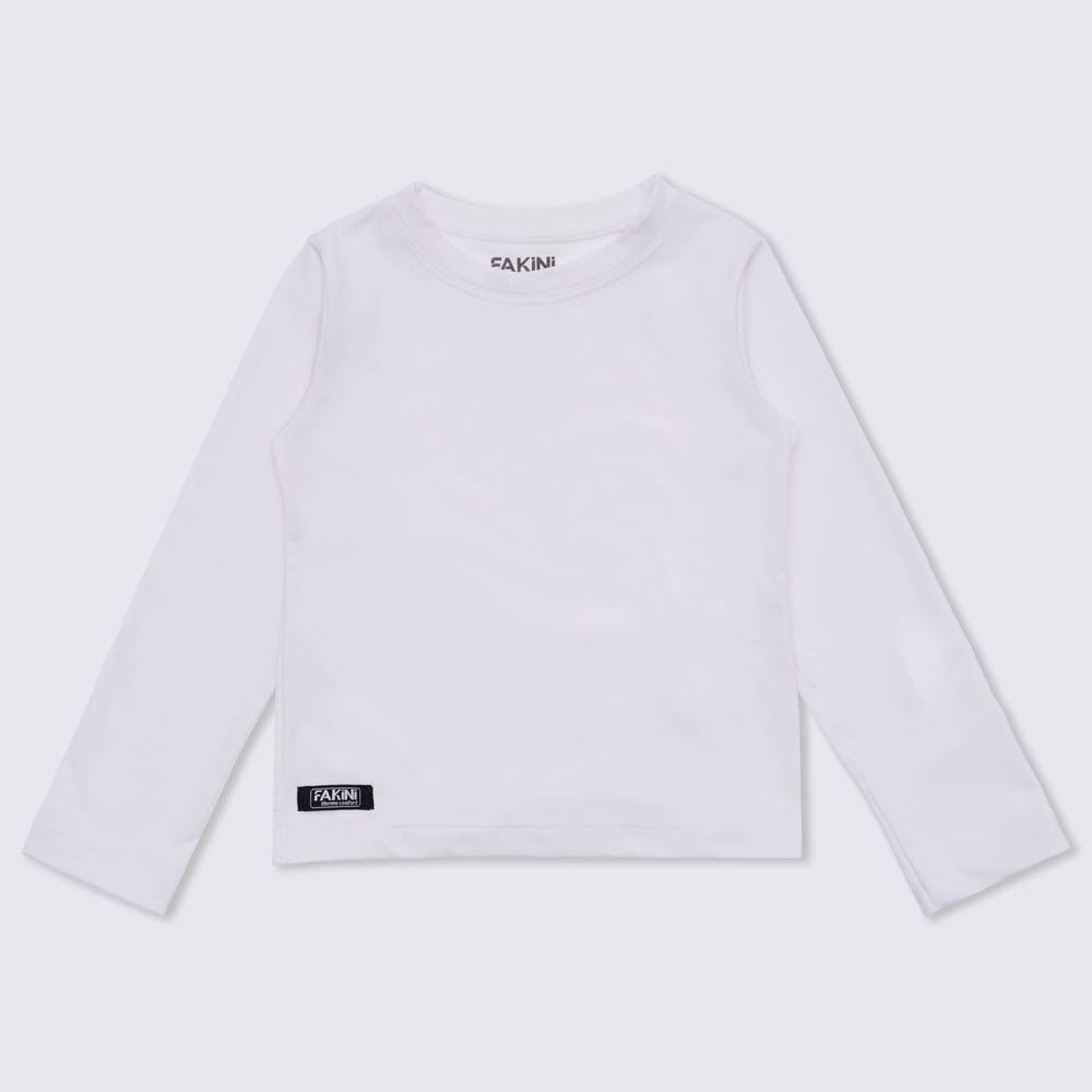 Camiseta 12 a 16 anos Térmica Gola Redonda Fakini Branco