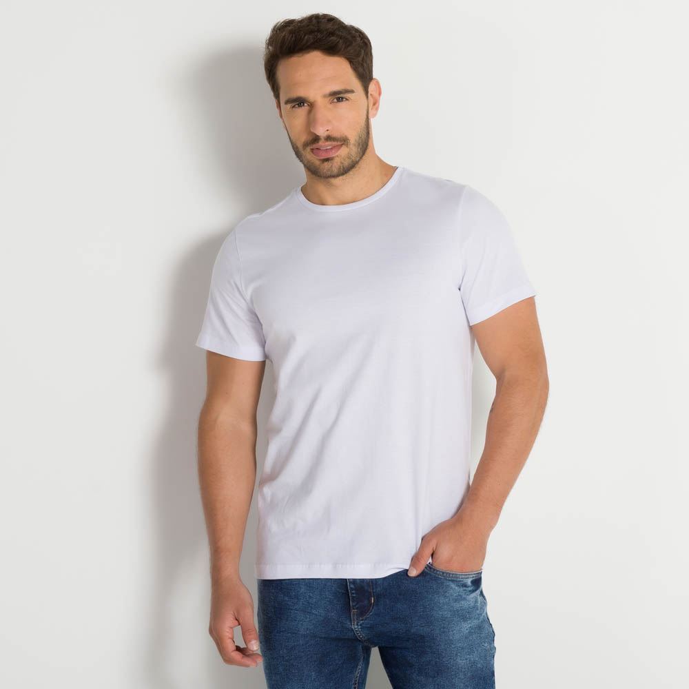 Camiseta Básica Manga Curta Marc Alain Branco