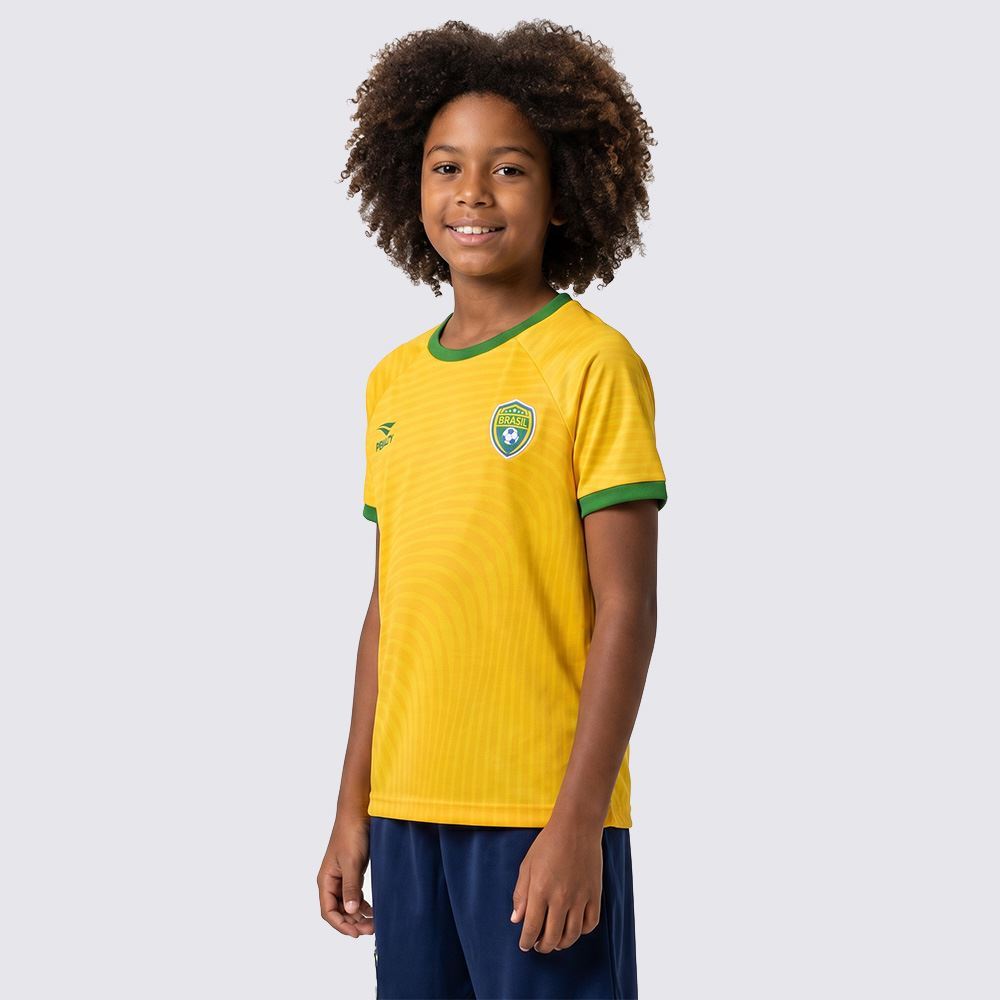 Camiseta do Brasil infantil unissex Penalty amarela
