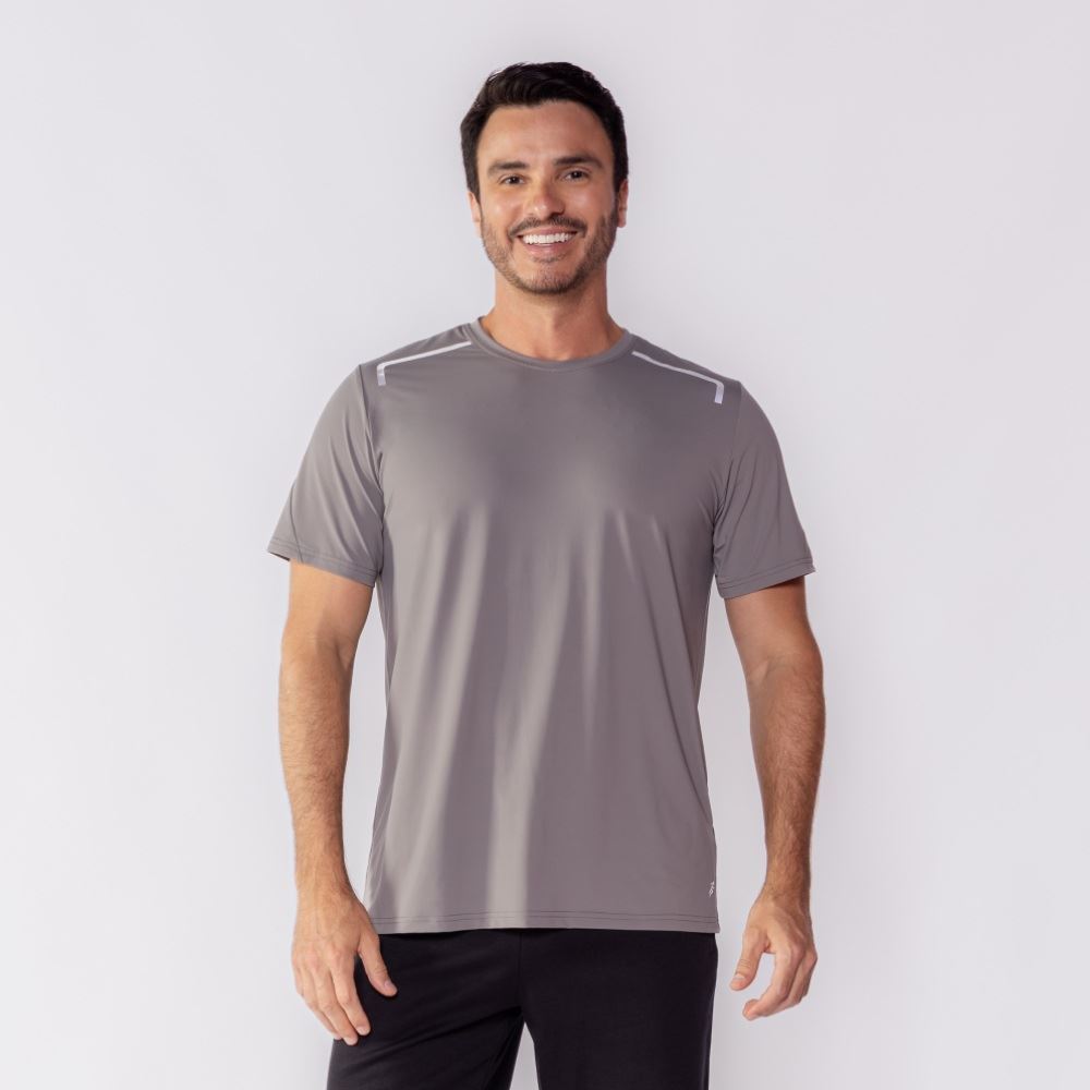 Camiseta Esportiva Masculina Com Refletivo Scream Granito