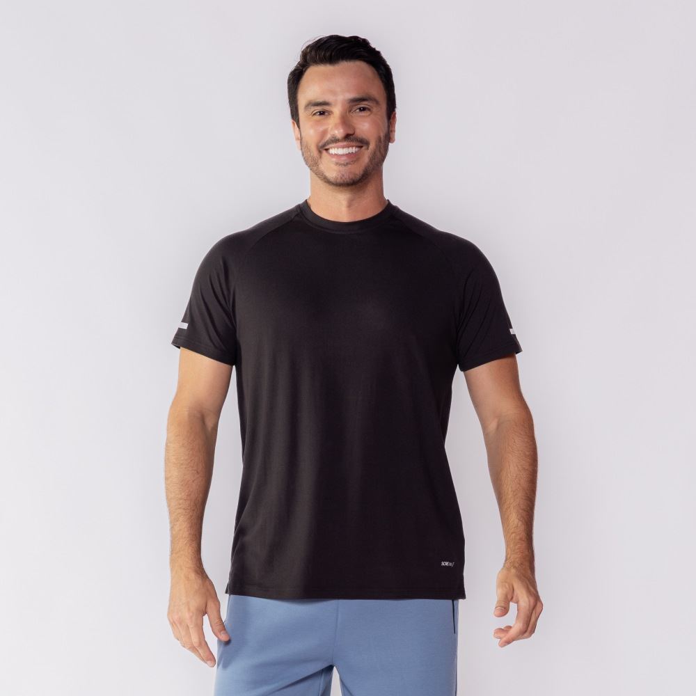 Camiseta Esportiva Masculina Raglan Dry Fit Scream Preto