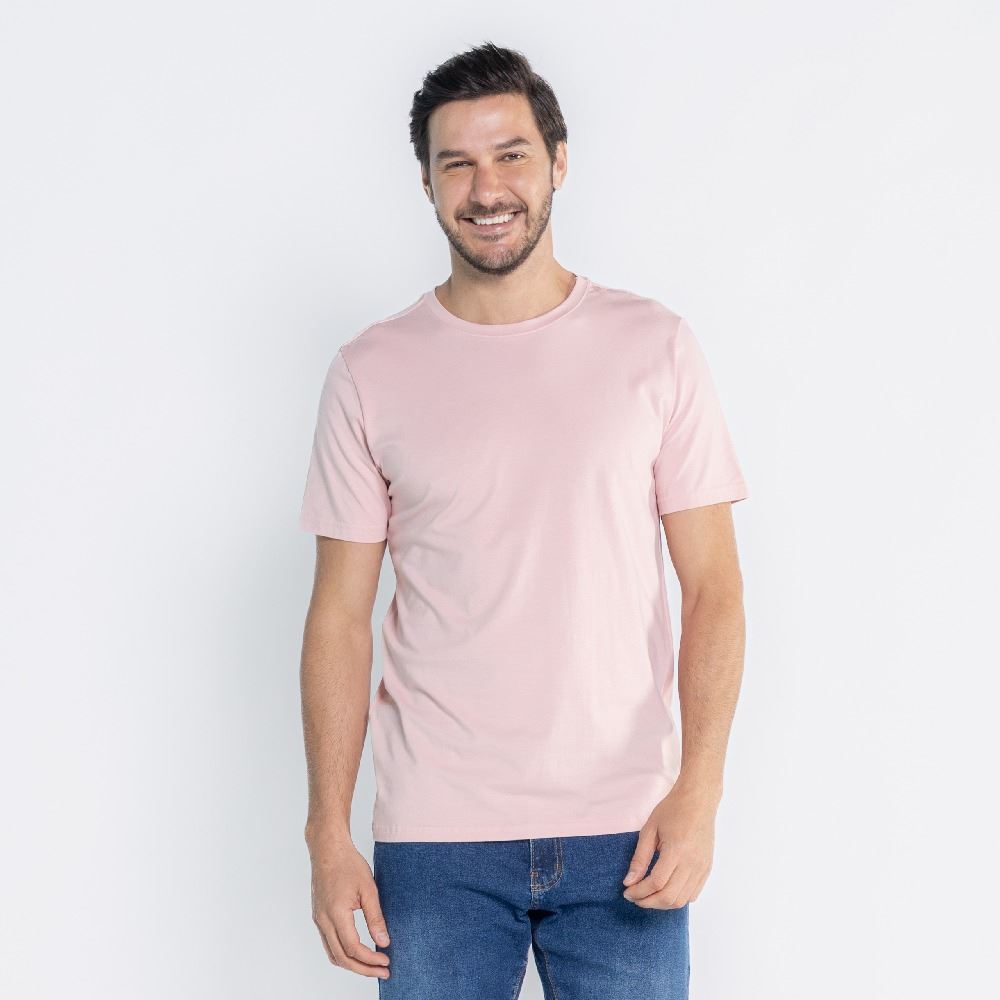 Camiseta Pima Masculina Marc Alain Rosa Po