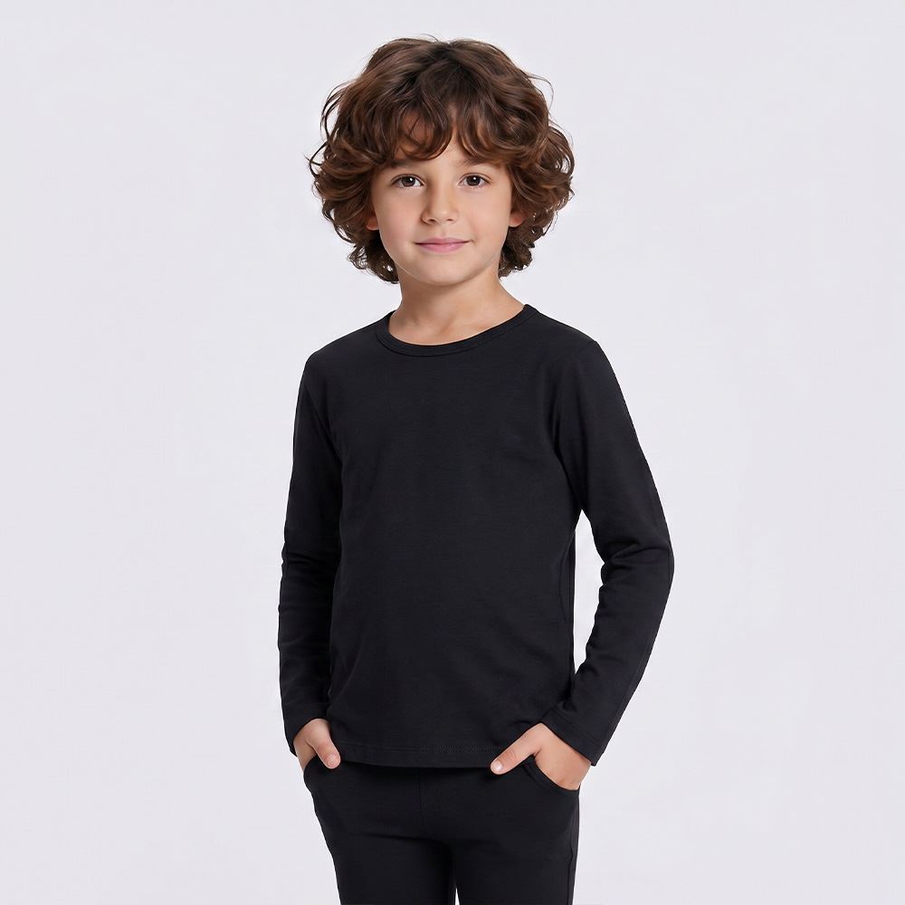 Camiseta Térmica Infantil Menino 4 a 10 Anos Hot Dog Preto
