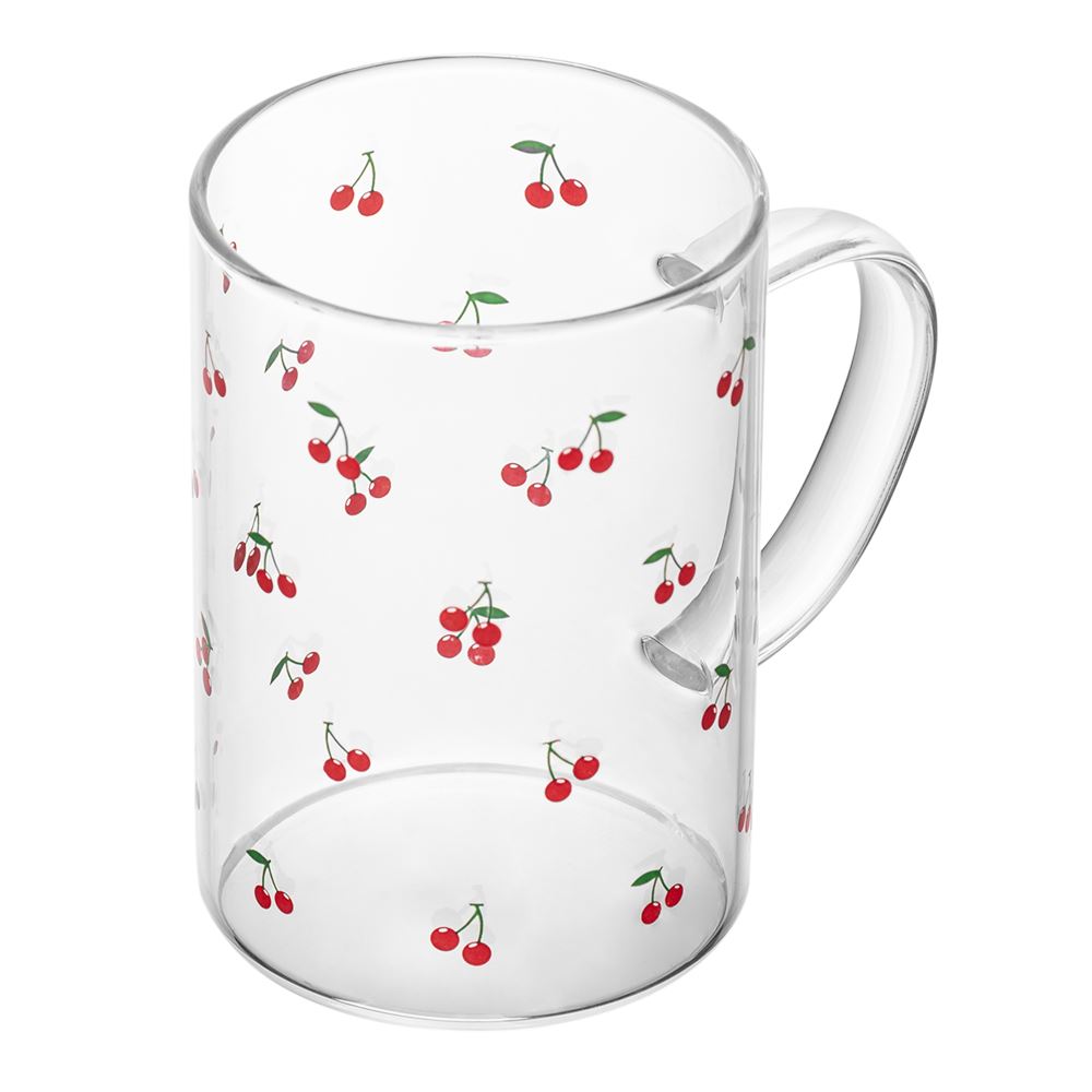 Caneca De Vidro 200Ml Lyor - Cereja