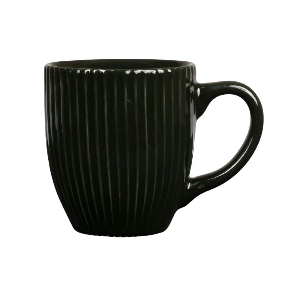 Caneca Porcelana Canelada Elegance Havan Casa 300Ml - Preto