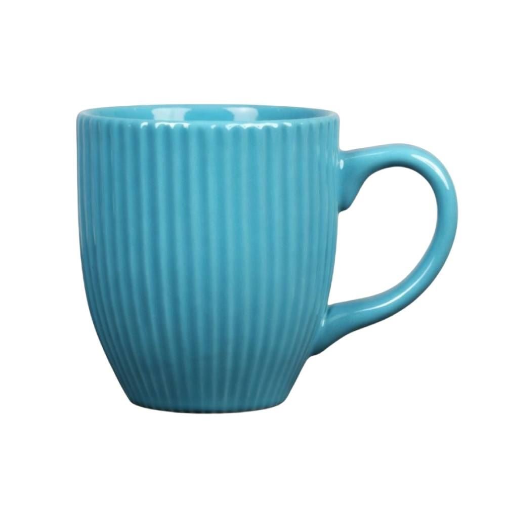 Caneca Porcelana Canelada Elegance Havan Casa 300Ml - Azul