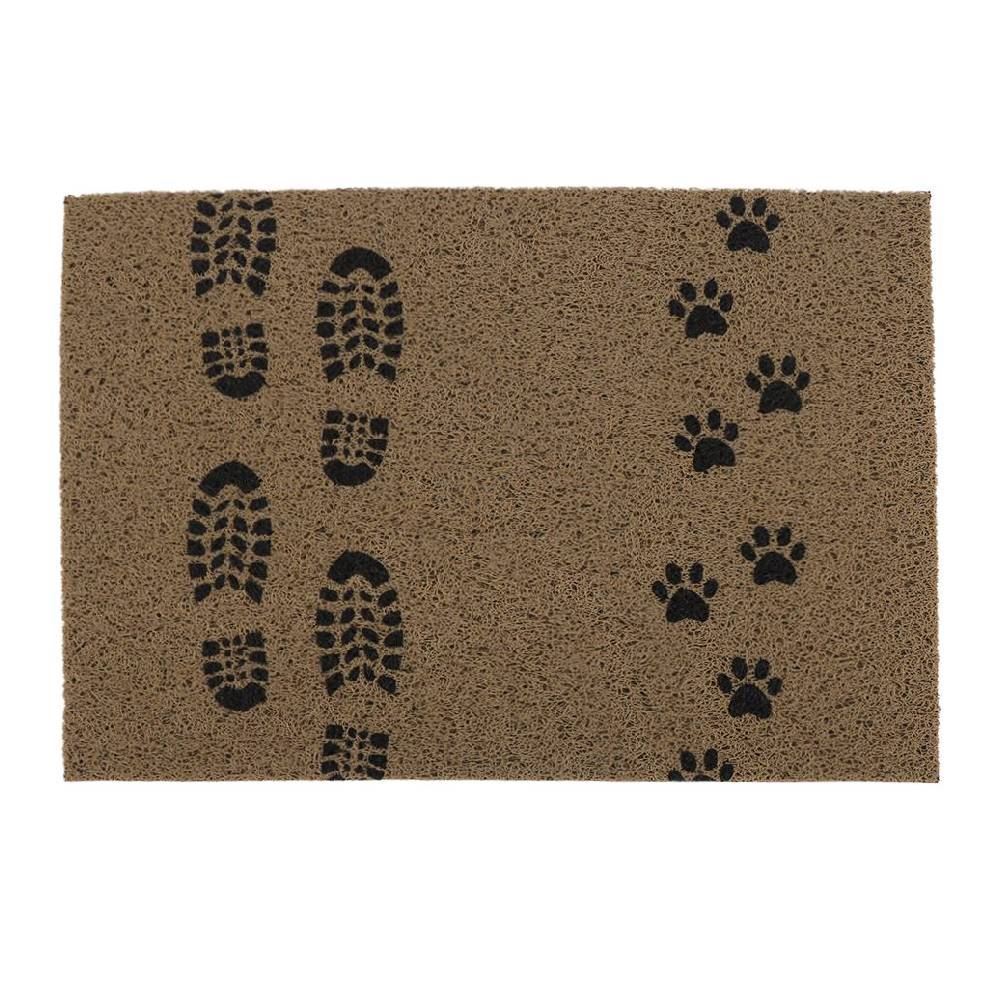 Capacho para Porta de Entrada 40X60 cm Vinil Havan Casa - Pegadas Bege