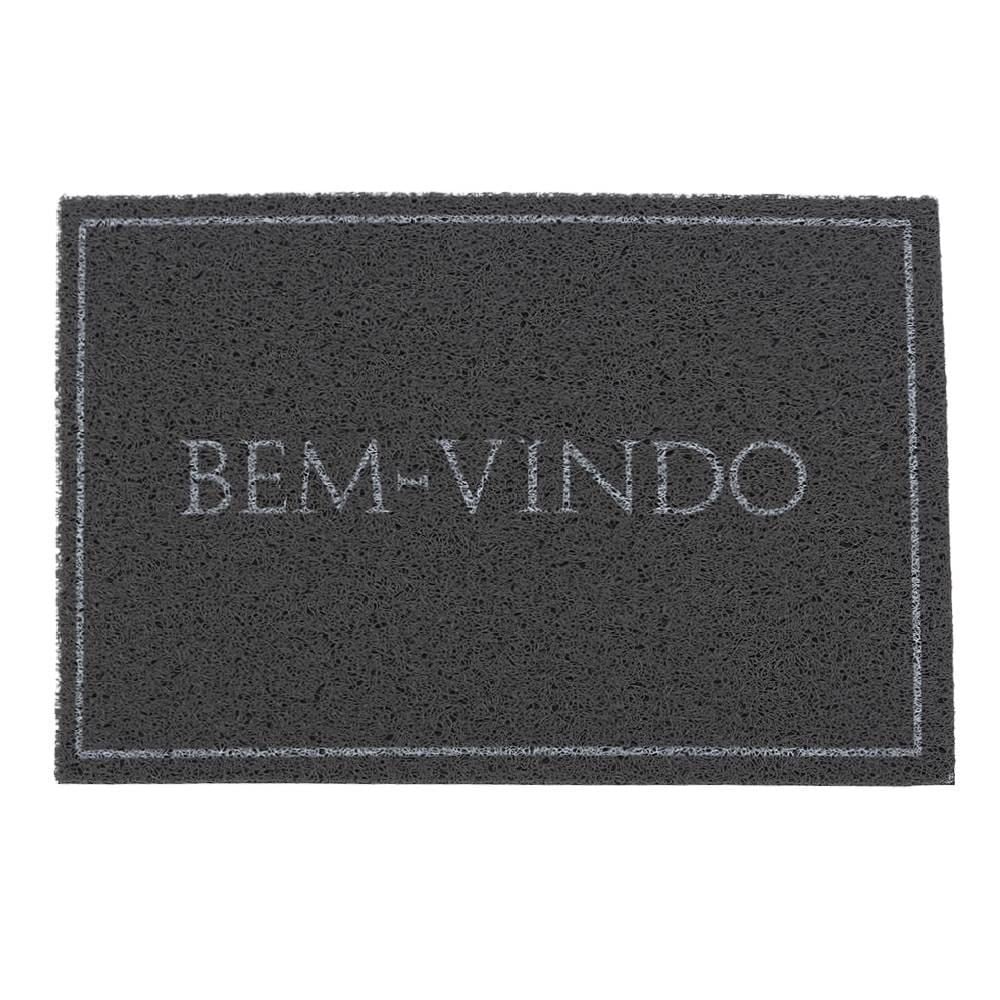 Capacho para Porta de Entrada 40X60 cm Vinil Havan Casa - Bem Vindo Cinza