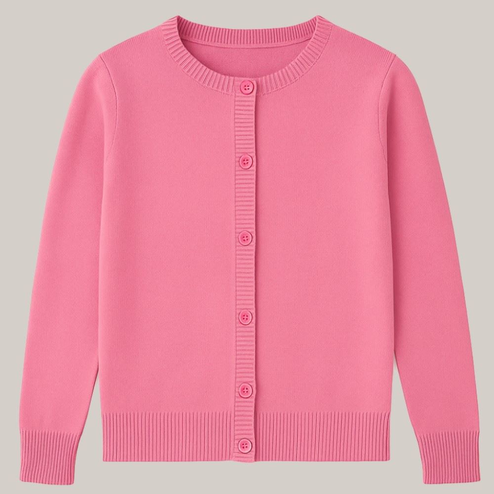 Cardigan Infantil Menina De Tricot 12 a 16 Anos Marmelada Rosa