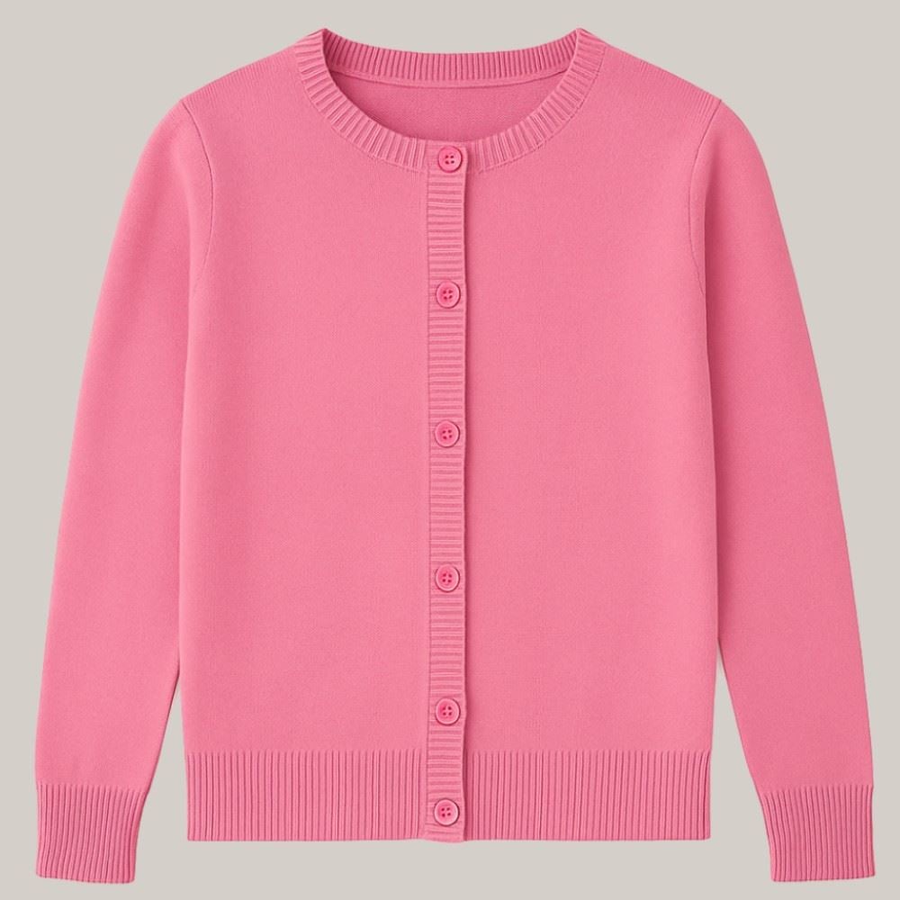 Cardigan Infantil Menina De Tricot 12 a 16 Anos Marmelada Rosa