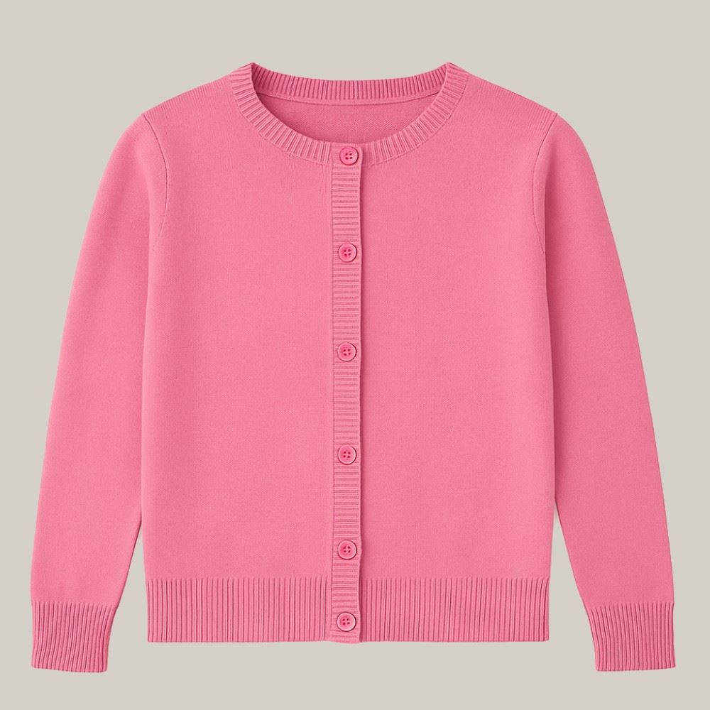 Cardigan Infantil Menina De Tricot 4 a 10 Anos Marmelada Rosa